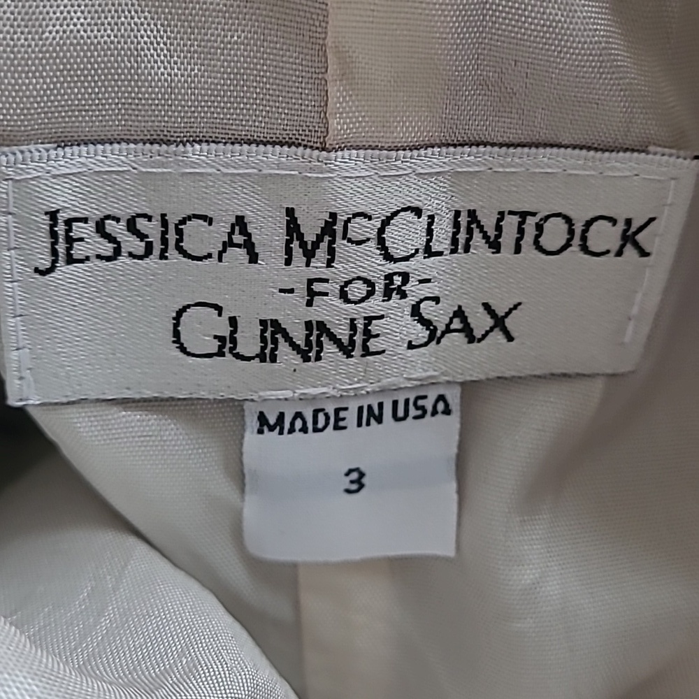 SZ3 Jessica McClintock Gunne Sax Strapless Corset Colorblock Satin Maxi Gown - Picture 2 of 9
